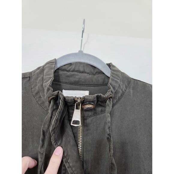 Urban Outfitters Pepita Olive Green Utility Oversized Roll Tab Zip Jacket Medium - Picture 3 of 15